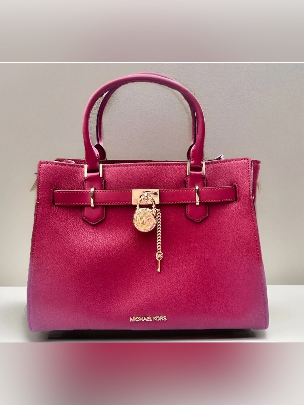 Michael Kors Pink Leather Satchel Handbag